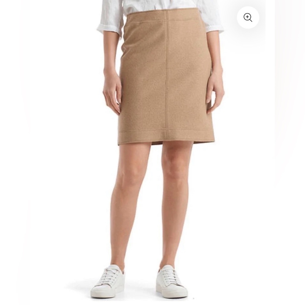 Marc Cain mini skirt wool camel peach knitted elastic waistband size 4 New